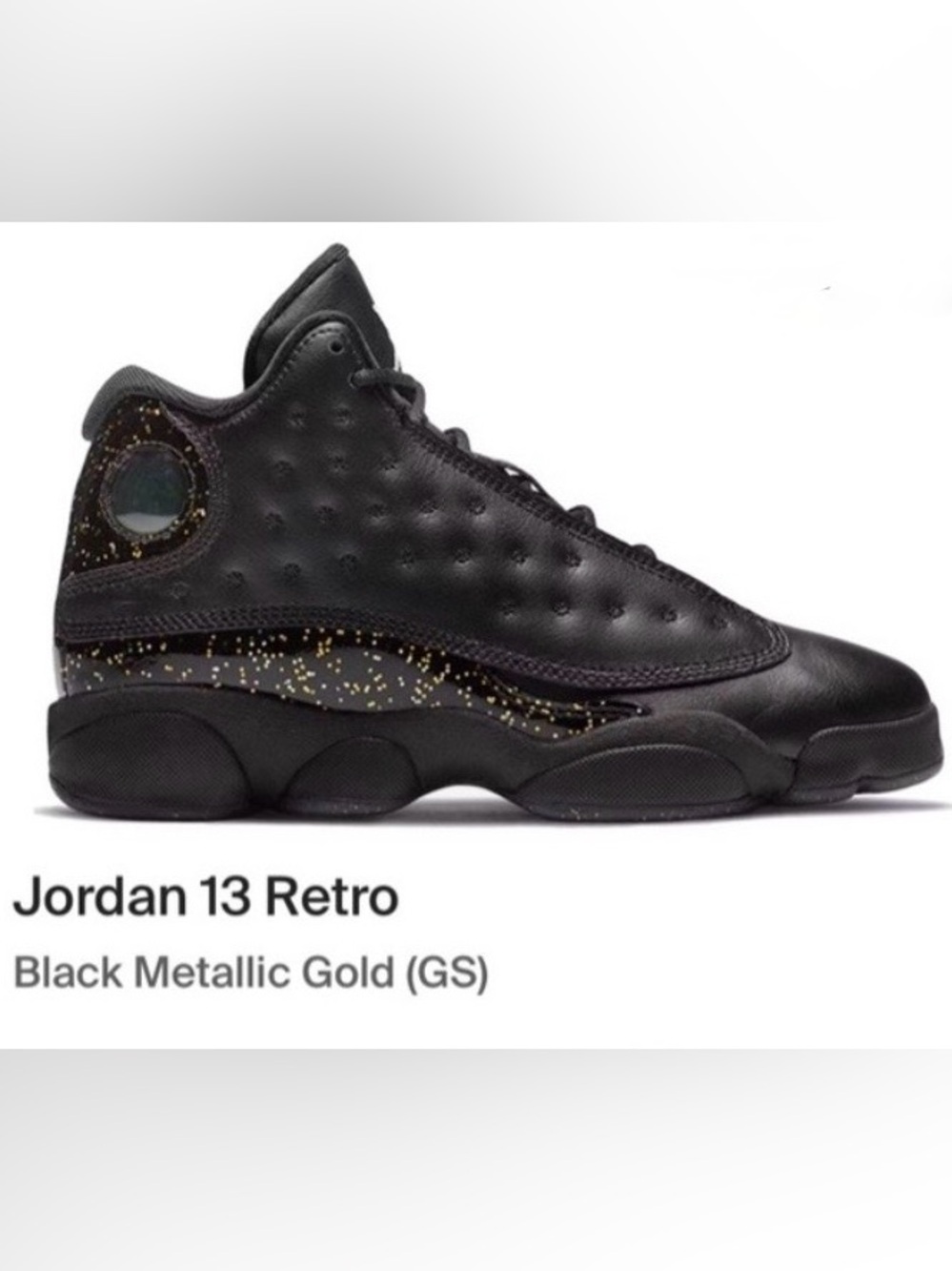 Jordan Kids Black and Gold Sneakers